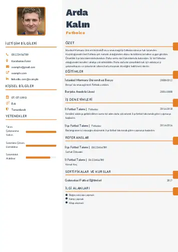 Sporcu CV Örnekleri cv indir